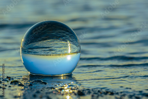 Glass ball on the water
