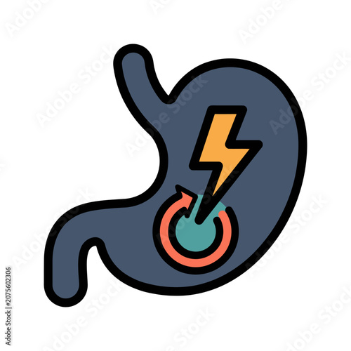 Stomachache Nausea Symptom Icon for Gastroenterology