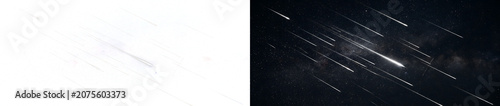 Fotografie Meteor shower across deep galaxy sky for cinematic cosmic backgrounds and PNG, T