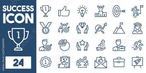 Φωτογραφία Success web icons in line style