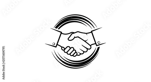 Business Handshake Icon Logo Design