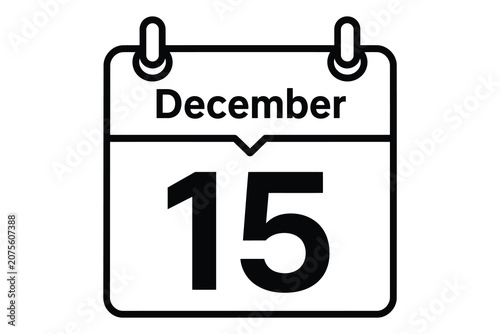 December calendar icon with date 15