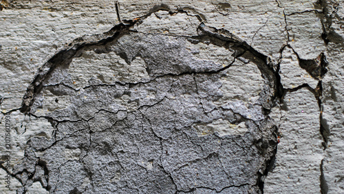 Bild auf Leinwand layers of cracked plaster and paint surface background