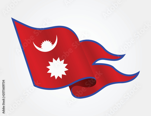 Flag of Nepal, Vector wave Nepali flag 