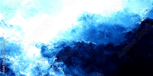 Photography Abstract deep blue and white ethereal energy currents, dynamic swirling vortex o