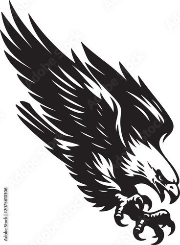 Swooping Bald Eagle Hunting With Claws