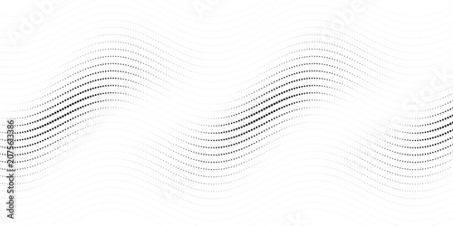 Tableau sur toile Abstract background with wavy lines of dots, halftone pattern