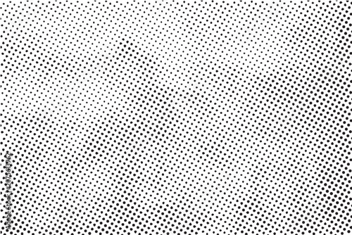 Abstract black and white halftone dots pattern background.