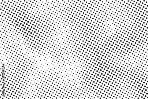 Abstract black and white halftone dots pattern background.