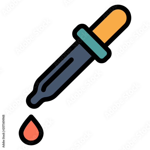 Glass Pipette Dropper Tool Icon for Lab Test