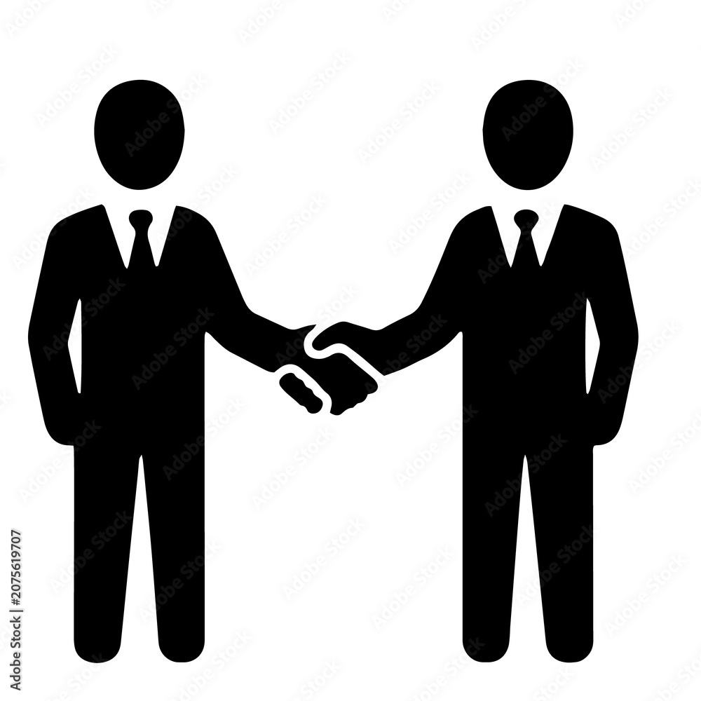 Fototapeta premium Professional handshake icon representing partnership and business agreement with handshake agreement business