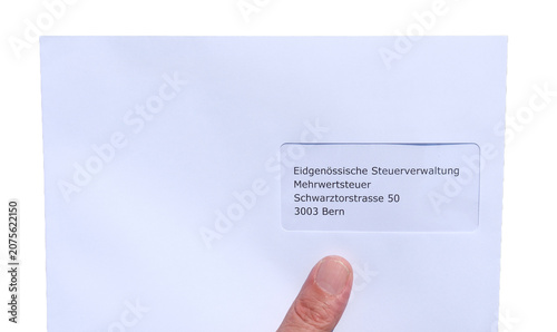 Bild auf Leinwand Mehrwertsteuer Schweiz, Brief an die Eidgenössische Schweizer Steuerverwaltung i