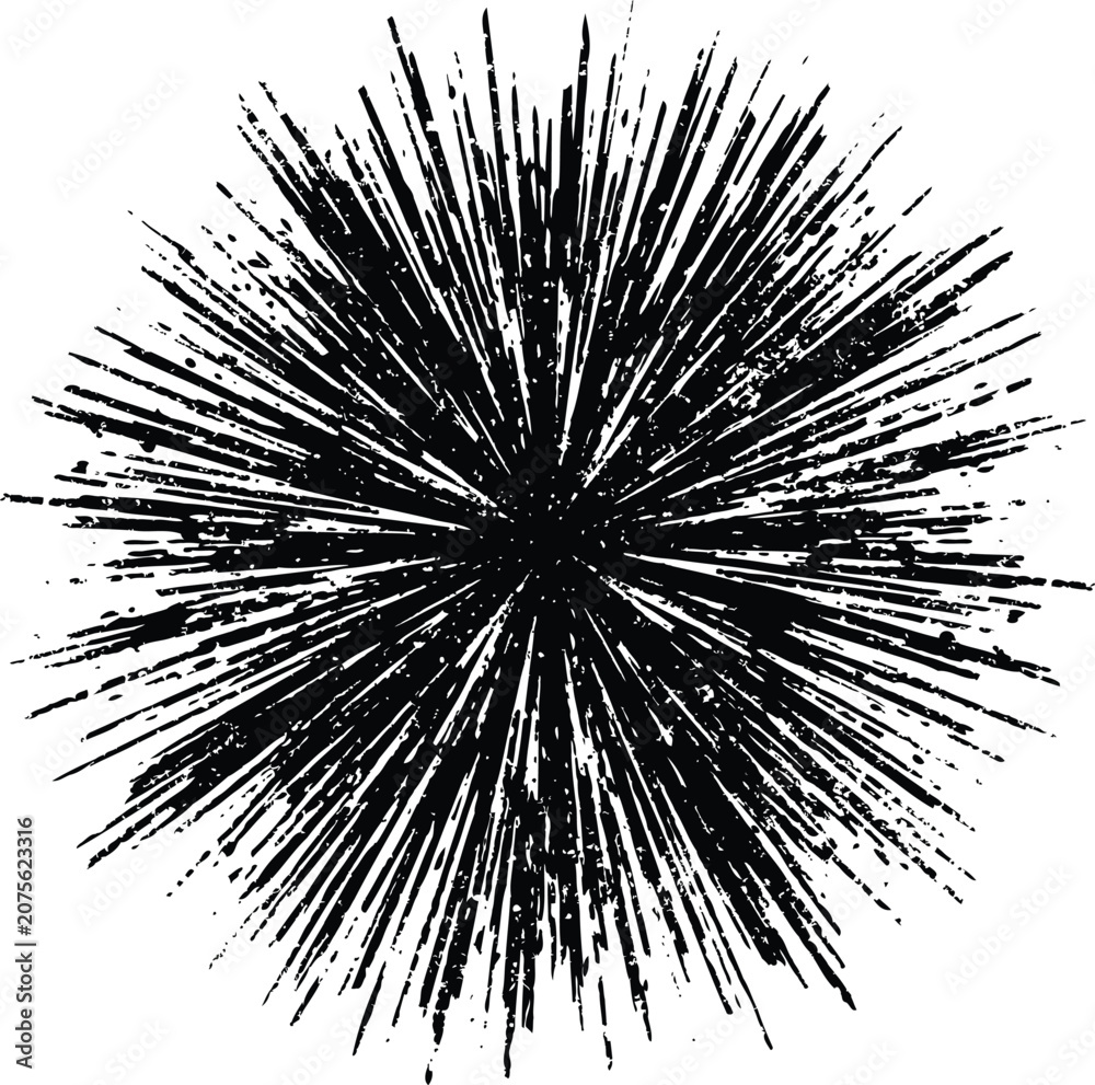 Naklejka premium Abstract explosion burst shape with rough edges on a white background silhouette