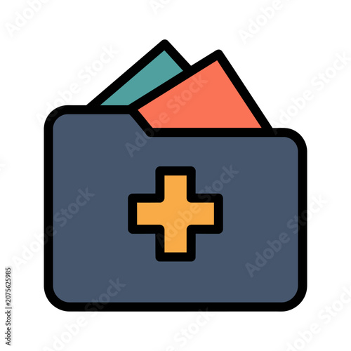 Patient Medical Record Folder Icon for Clinic Admin