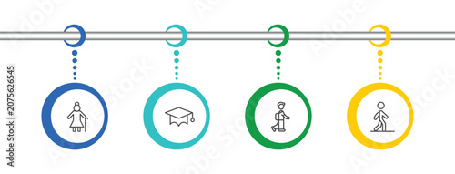Fotografía people and relation icon set with elder, students graduation hat, children in sc