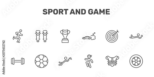 Canvas Print sport and game icon set with ice skating, shin guards, brazilian, football ball