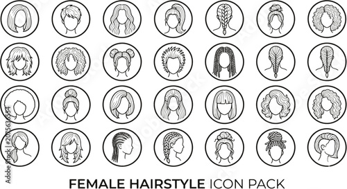  female hair style icon pack