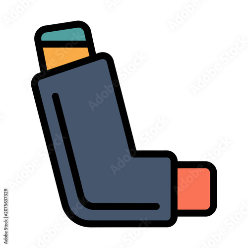 Asthma Inhaler Pump Device Icon for Respiratory Relief