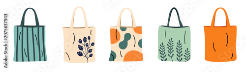 Different tote reusable bags set