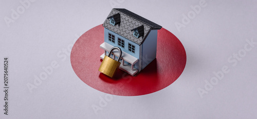 Security, a concept background for protecting your home from burglary or accident. Home security