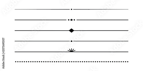 Obraz na płótnie Set of black dividers and decorative lines for text separation and page layout d