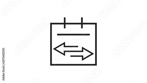 Fotografie Calendar icon with double arrows on white background simple line art