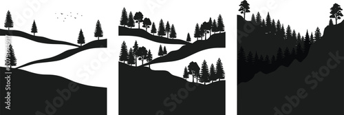 Foto Silhouette of a snowboarder performing jumps and tricks on snowy mountain slopes