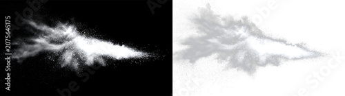 Foto White dust particle sprite effect with misty edges isolated on transparent and b