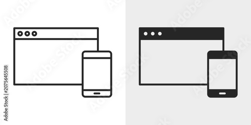 Quadro su tela Responsive Preview Icon represents device adaptation and screen size testing