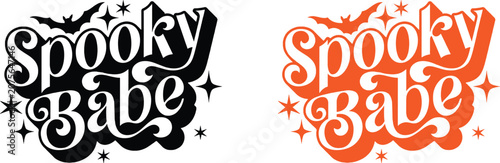 Spooky babe halloween typography design for women
