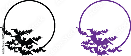 Halloween bats clipart black and purple bat silhouettes for spooky decor