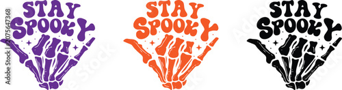 Halloween stay spooky skeleton hand designs for spooky season