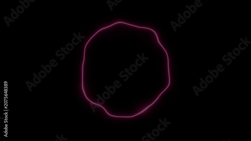 neon Circle  Radio waves waves background.  radio wave concept. Radio Waves in Circle Form, Radio wave signal animated background. Technology radio waves signal icon animation.Glowing neon circle .