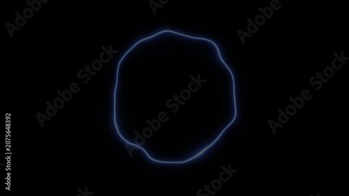 neon Circle  Radio waves waves background.  radio wave concept. Radio Waves in Circle Form, Radio wave signal animated background. Technology radio waves signal icon animation.Glowing neon circle .