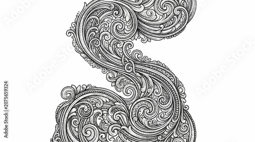 Canvastavla Intricate swirling ornamental design element.