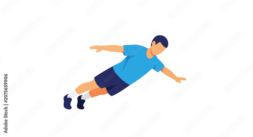 Fototapeta premium Man Doing Plank Exercise and Stretching Arms