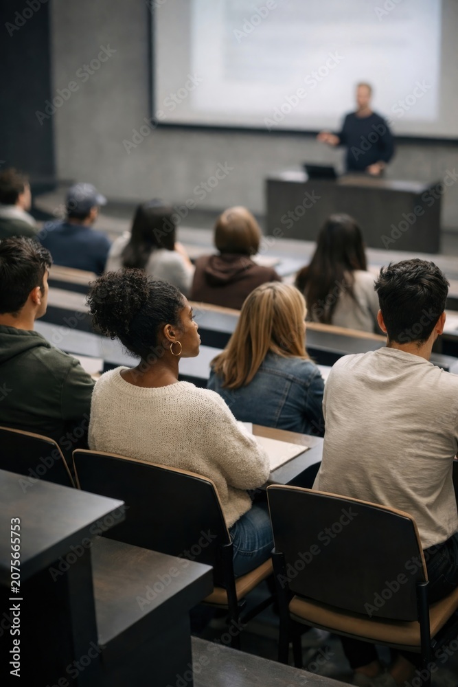 Obraz premium Lecture hall students attentive learning