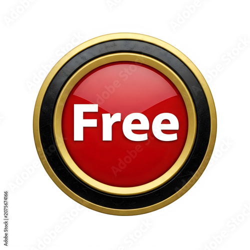 Red button with free text in bold style
