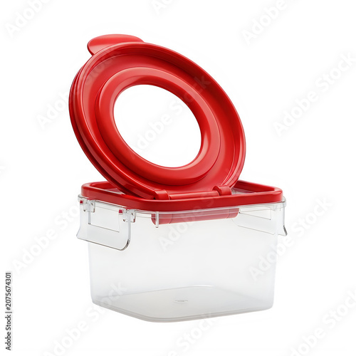 Red toilet seat on white toilet base