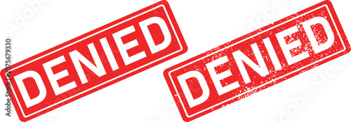 Tableau sur toile denied stamp sign concept with red grunge vector seals for restriction and rejec