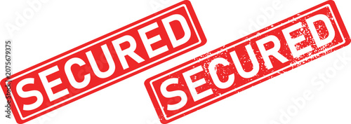 Fotografie secured stamp concept with grunge texture vector badges for safety, access and c