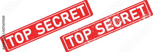 Valokuva top secret security stamp icon with grunge texture and red warning seal vector d