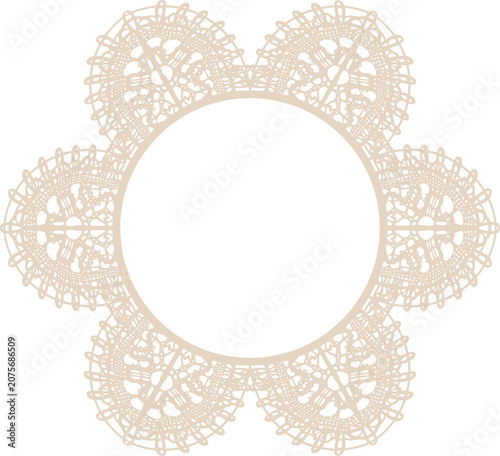 Circle Lace Border frame for invitations, cards, graphic design