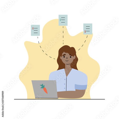 A person votes at the computer, there are three ballots above him