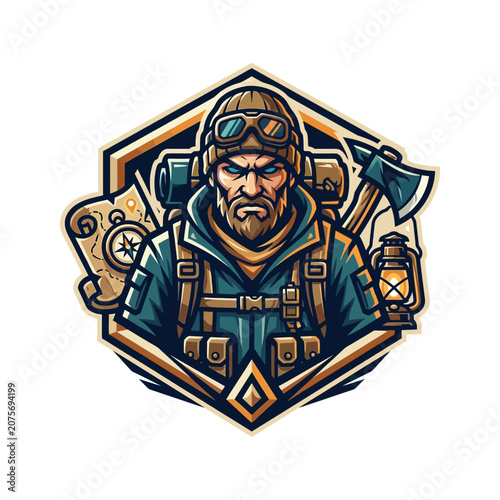 Man in outdoor adventure gear portrait.