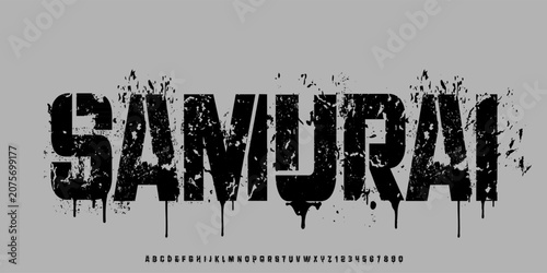 Bild auf Leinwand Samurai font