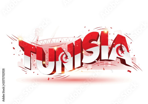 Bild auf Leinwand Graffiti Style Text Tunisia Word.