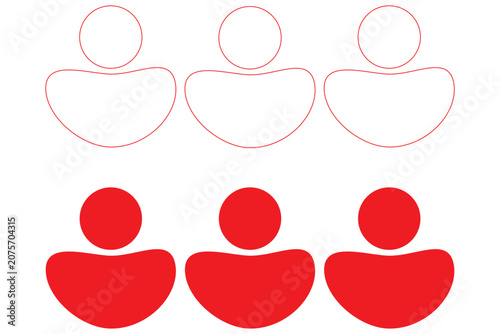 User icon showing minimal profile avatar and circle account symbol for contact management, login screens, and user interfaces