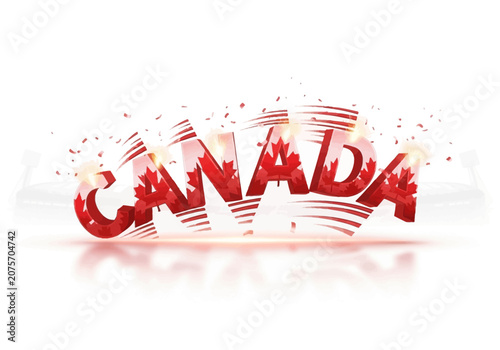 Bild auf Leinwand Canada Word Text Red Colorful Letters.