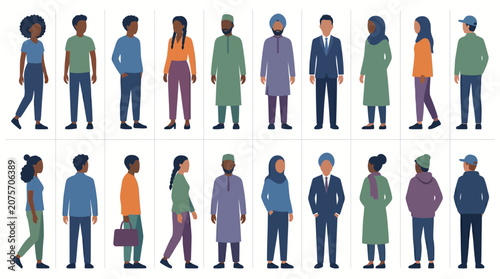 Diverse Group of People in Business and Casual Attire.